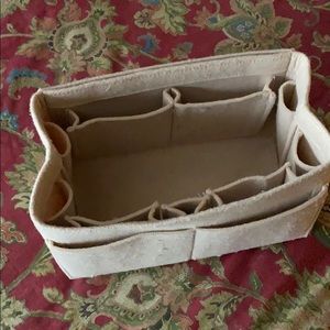 Bag organizer in tan felt